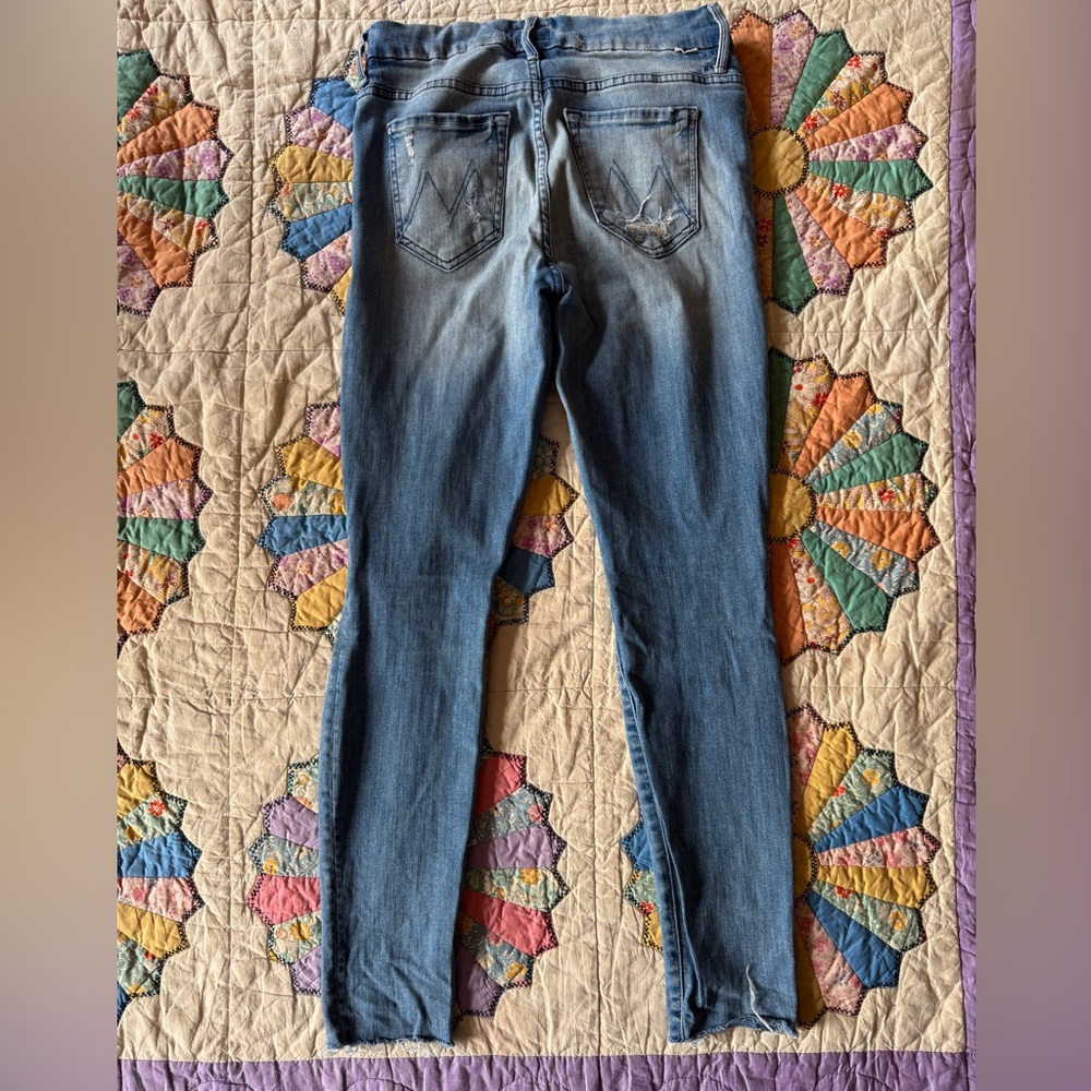 Mother The Pixie Fray Skinny Jeans Losing Control size 27 - Picture 8 of 13